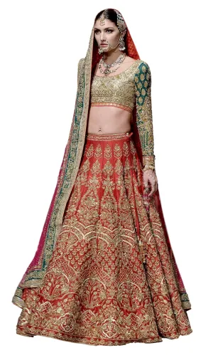 Red Color Wedding Lehenga with Zardozi Embroidery