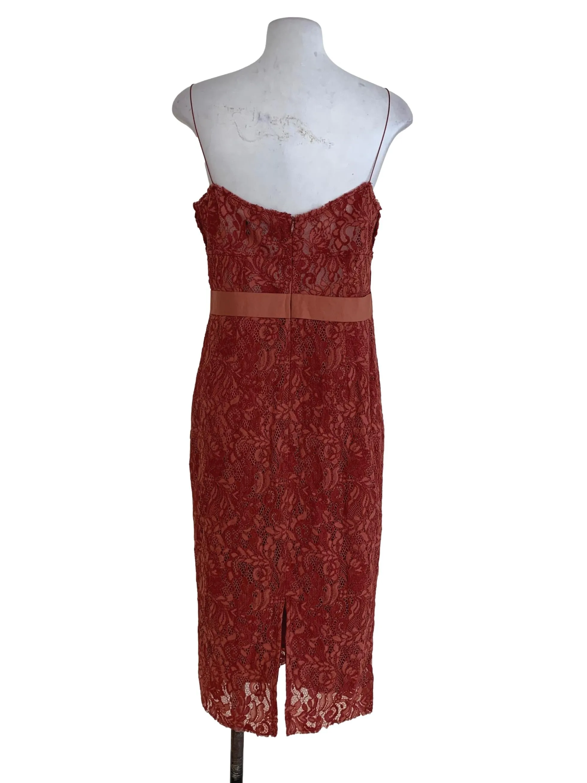 Red Lace A-Line Dress
