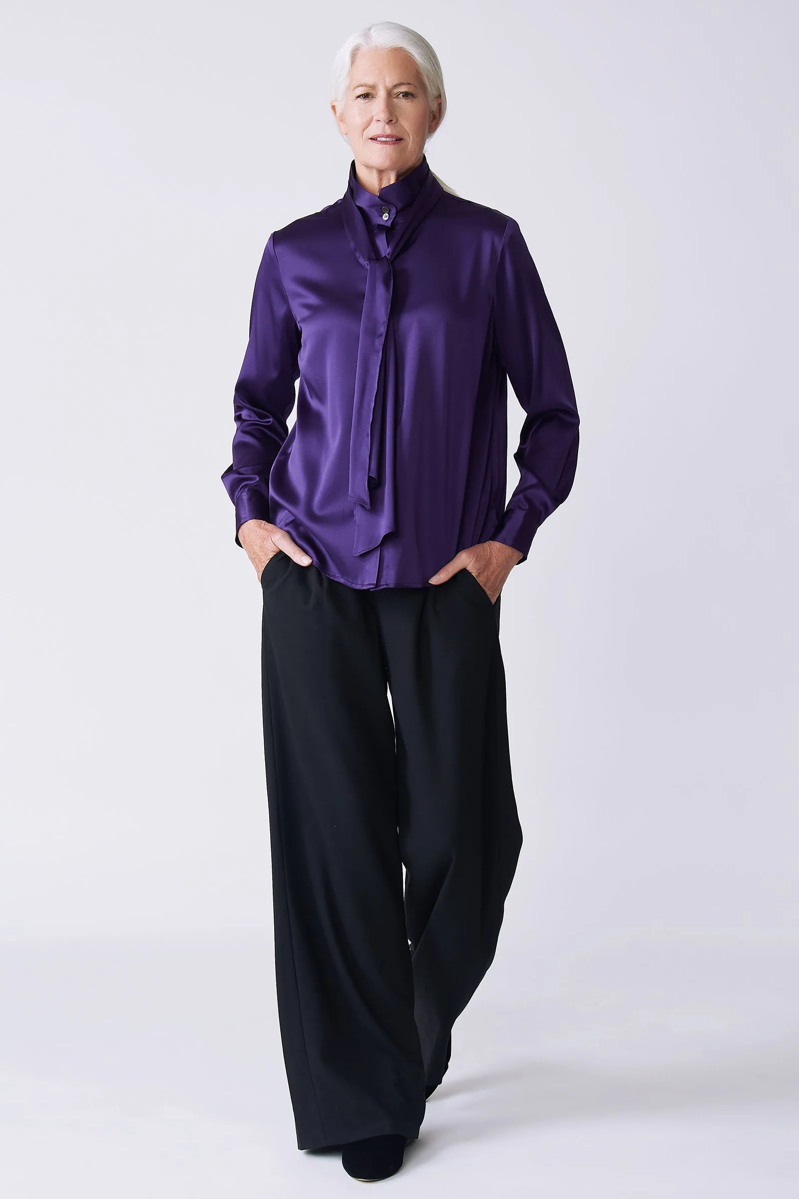Regency Blouse - Royal Purple Silk