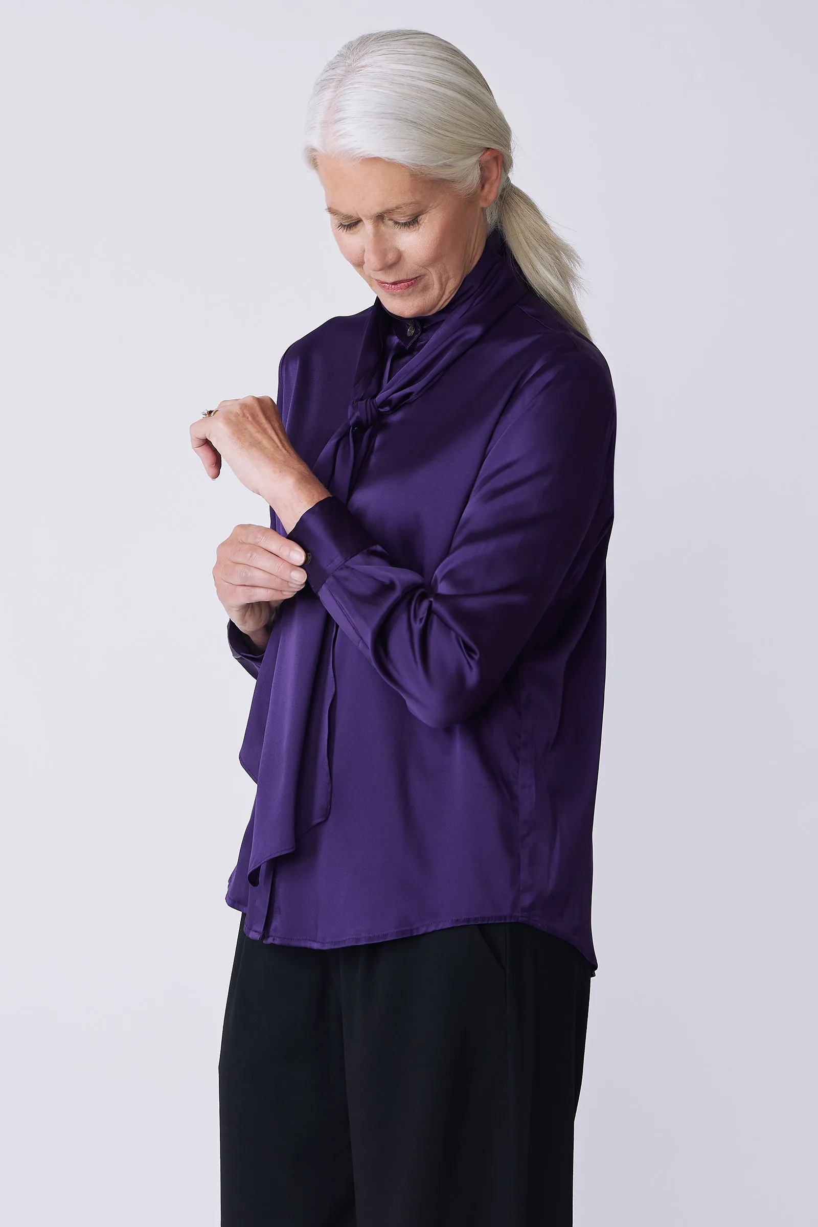 Regency Blouse - Royal Purple Silk