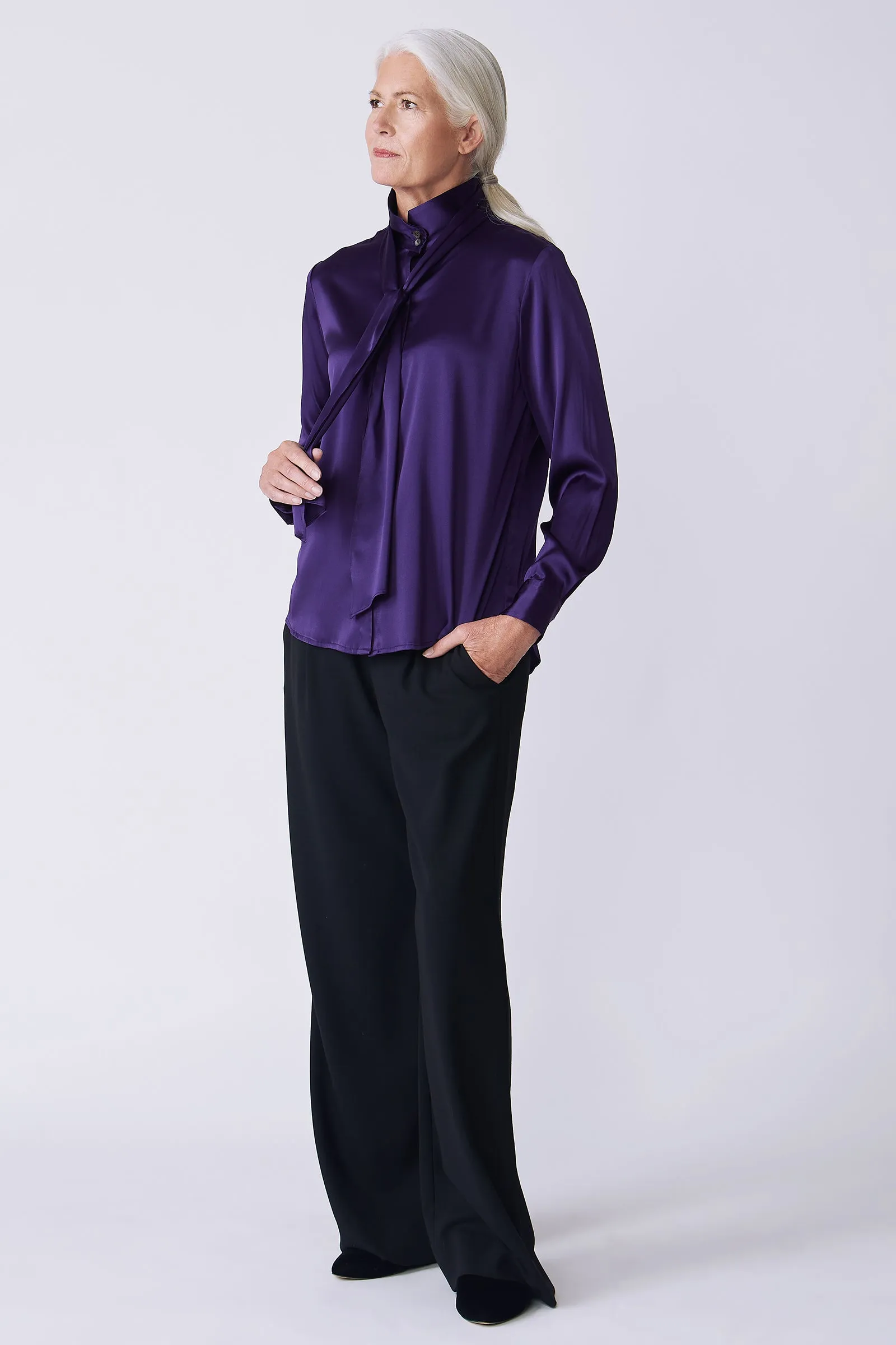 Regency Blouse - Royal Purple Silk