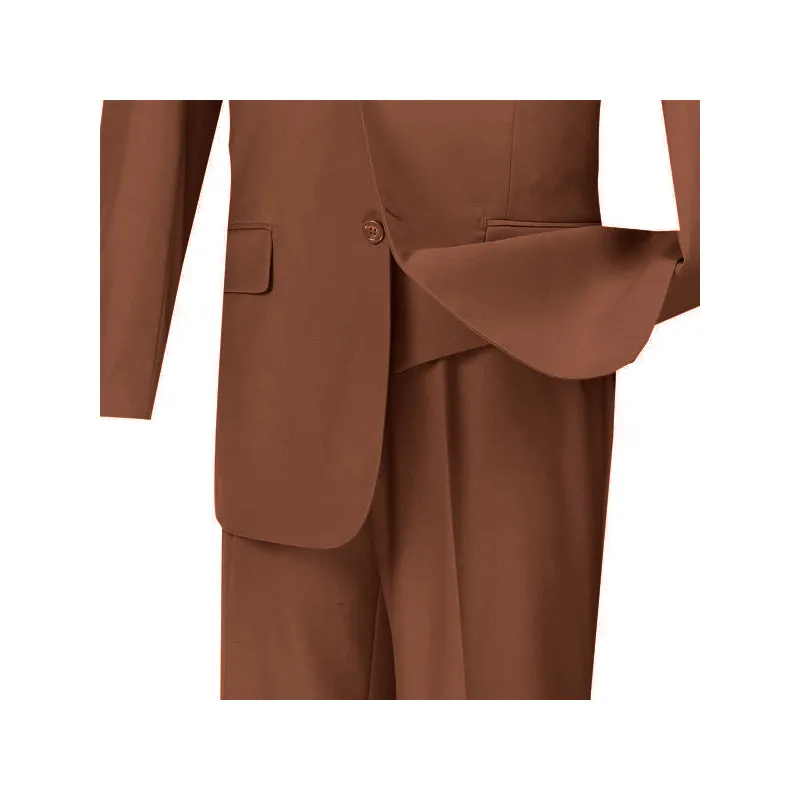 Regular Fit 3 Piece Suit 2 Button (Cognac) V2TR