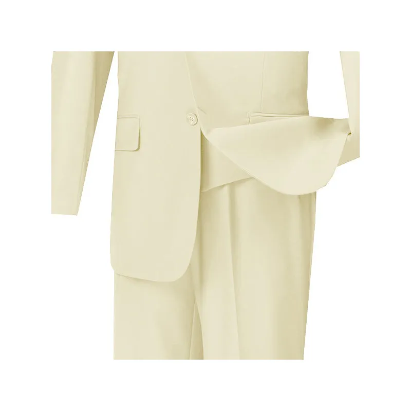 Regular Fit 3 Piece Suit 2 Button (Ivory) V2TR