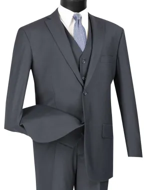 Regular Fit 3 Piece Suit 2 Button (Navy) V2TR