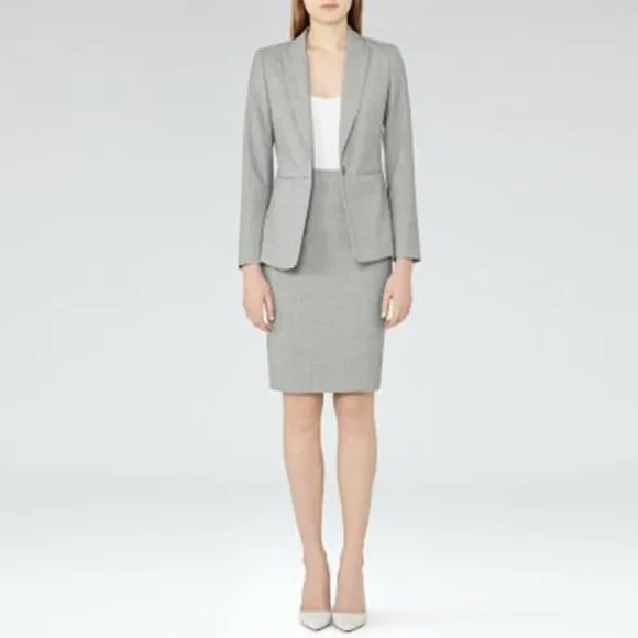 REISS - Aleggra Pencil Skirt - Gray