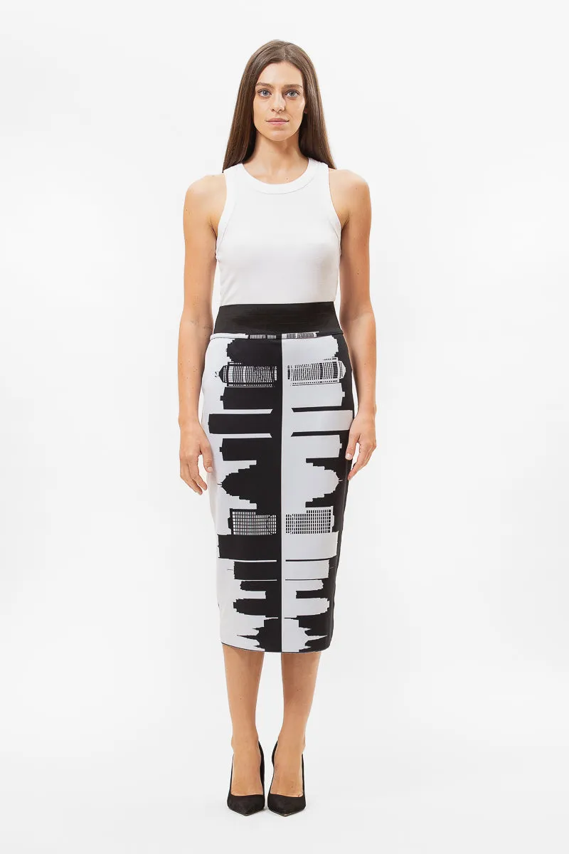 REVERSIBLE DETROIT PENCIL SKIRT