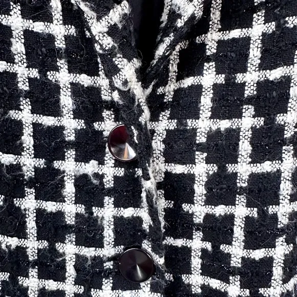 Richie Freeman for TERIJON Black White  Jacket/Blazer Metallic Fibers