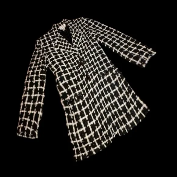 Richie Freeman for TERIJON Black White  Jacket/Blazer Metallic Fibers