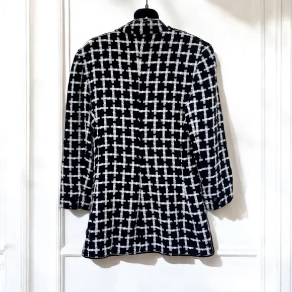 Richie Freeman for TERIJON Black White  Jacket/Blazer Metallic Fibers