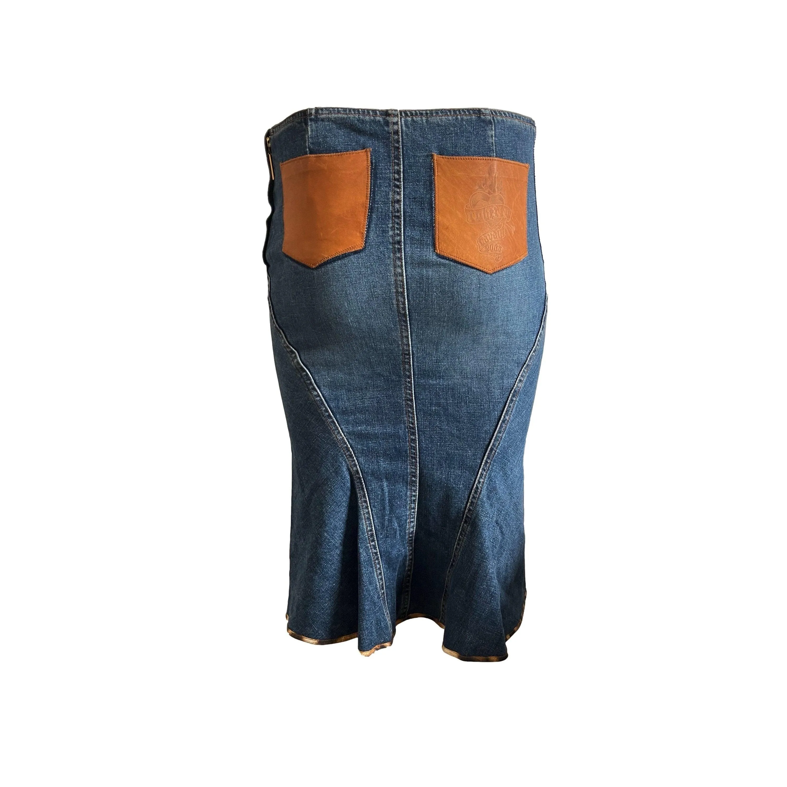 Roberto Cavalli Denim Knee Length Skirt