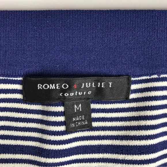 ROMEO   JULIET COUTURE Knit Navy &amp; White Horizontal Stripes Pencil Skirt Size M