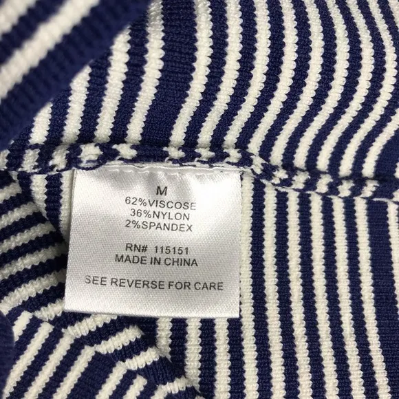 ROMEO   JULIET COUTURE Knit Navy &amp; White Horizontal Stripes Pencil Skirt Size M