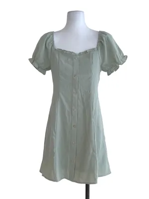 Sage Green Plain Sheath Dress
