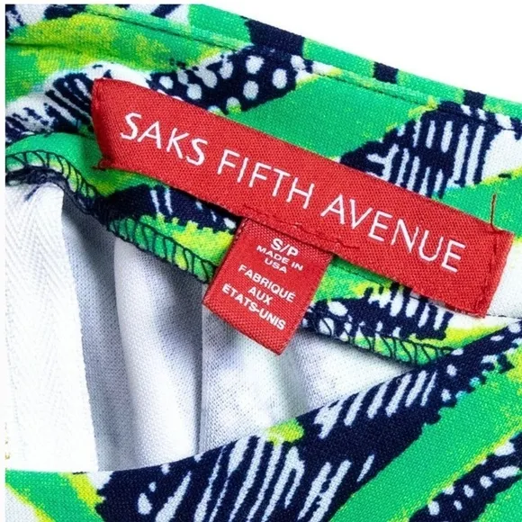 Saks Fifth Avenue skirt Tropical palm print knee length flared scuba full green