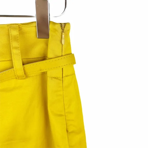 SANDRO Gold Mustard Yellow Belted Pencil Skirt 2