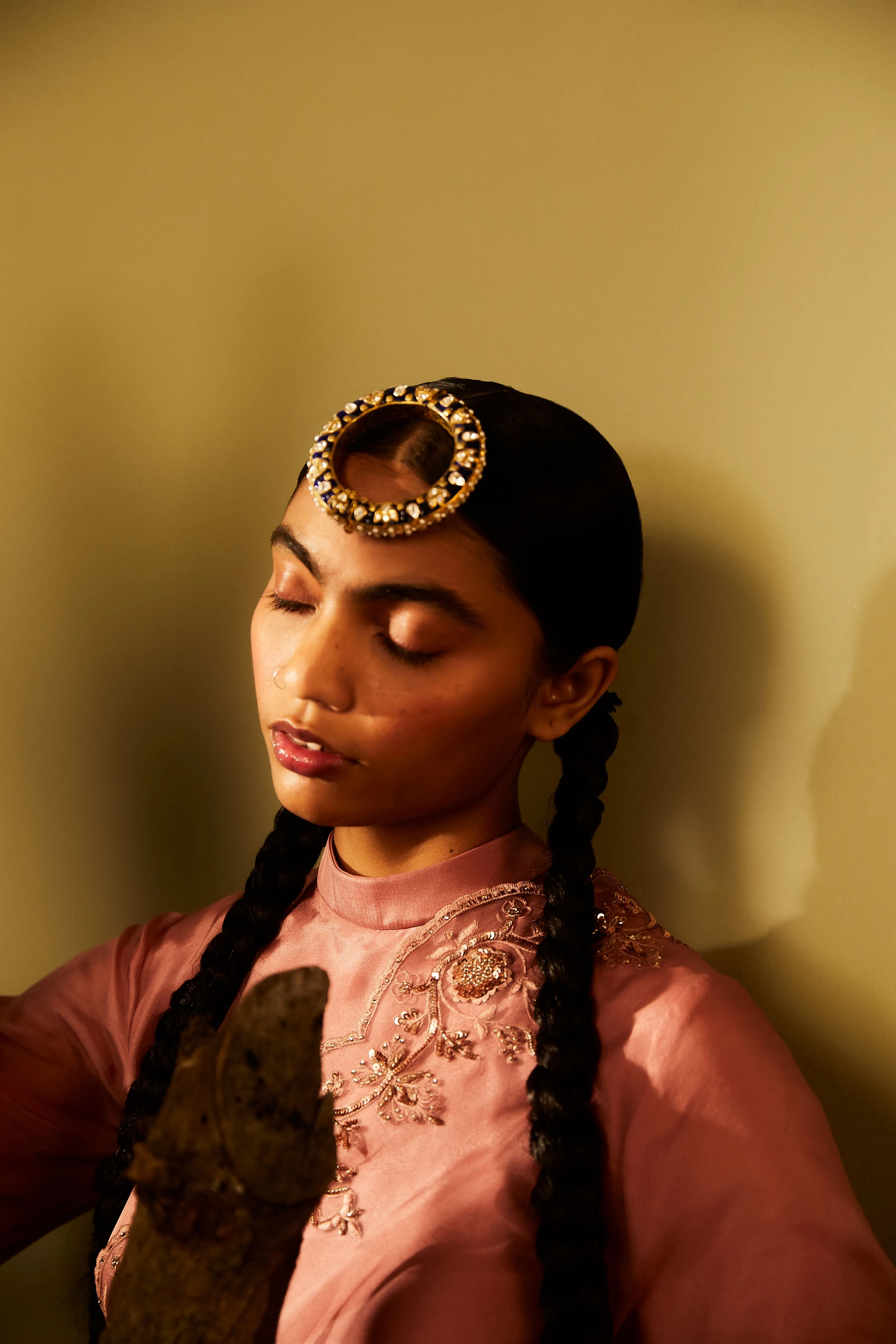 Sarang Kaur Avoca Salmon Sunshine Cutwork saree Organza silk Blouse piece Habutai silk Jhoomar SK01183