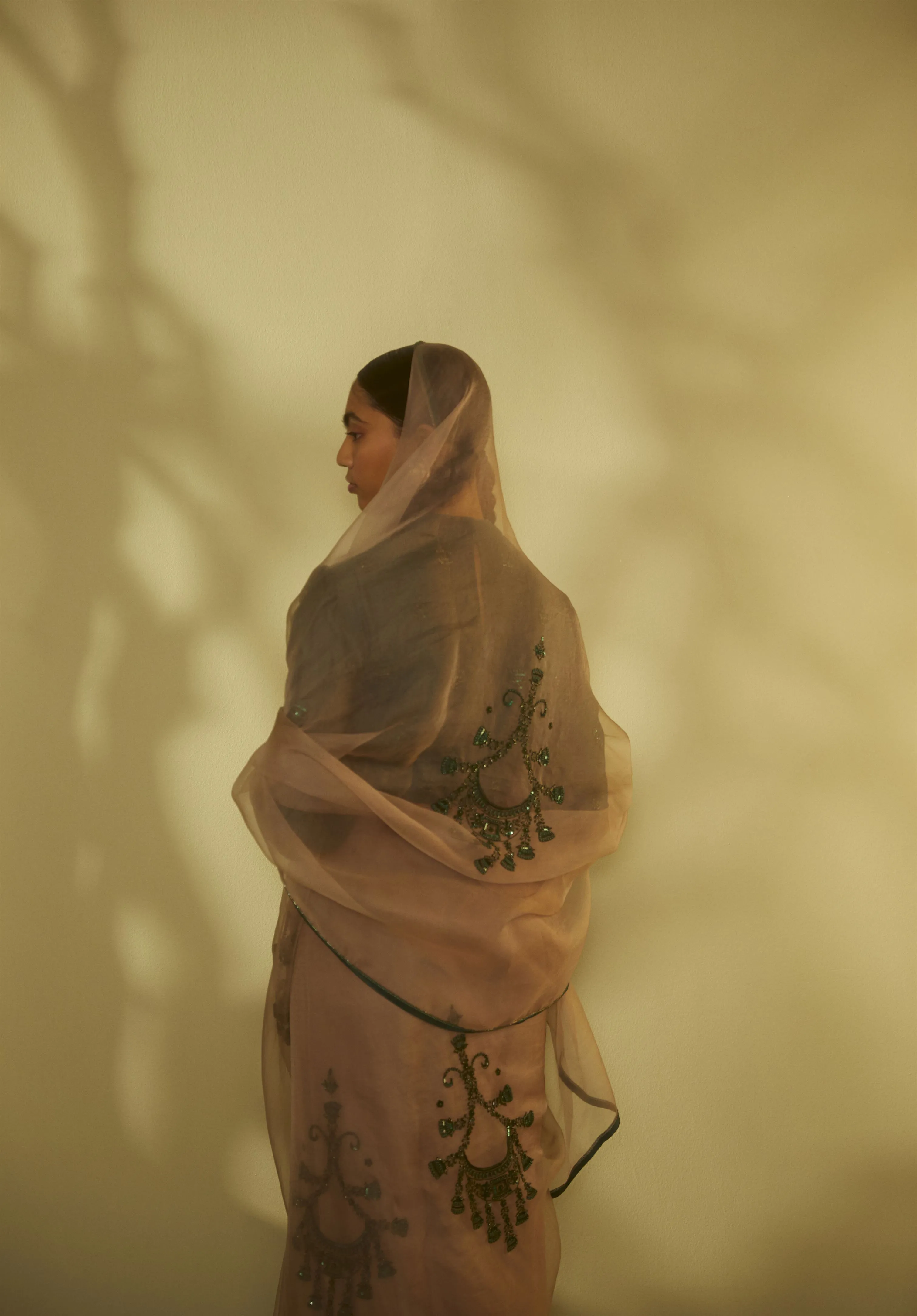 Sarang Kaur Rosedale Grey Jhoomar saree Organza silk Blouse piece Chanderi silk Jhoomar SK01187