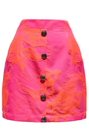 Saturated Orange and Pink Mini Skirt