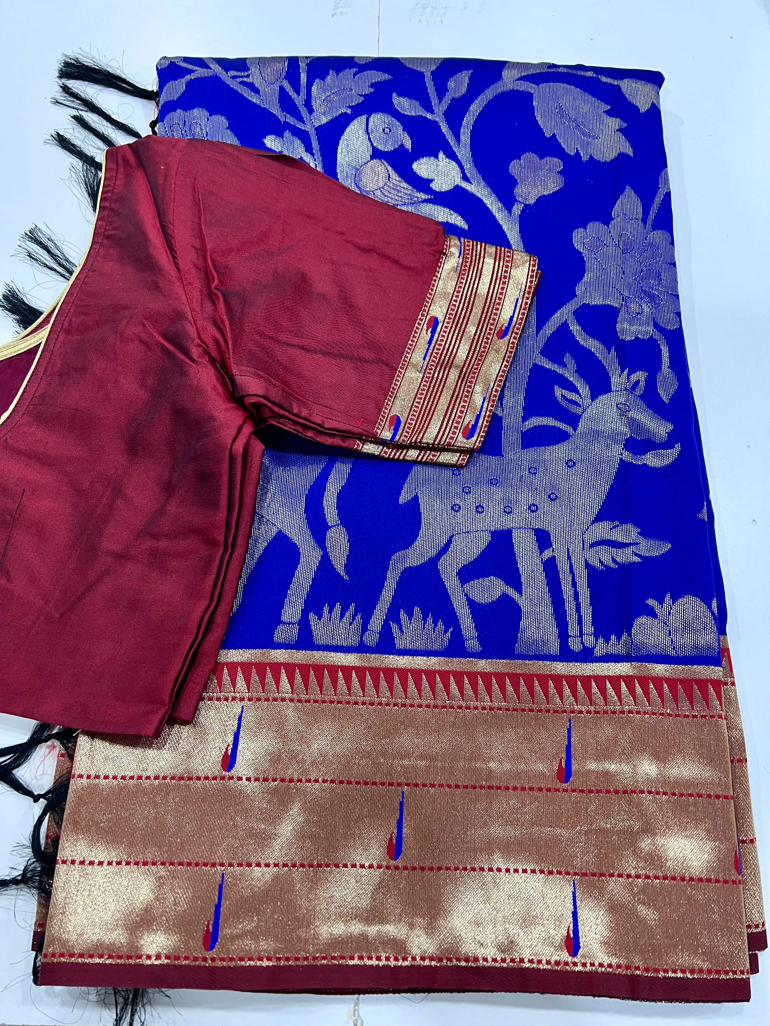 Semi Banaras Paithani Saree with Blouse