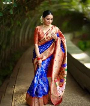 Semi Banaras Paithani Saree with Blouse
