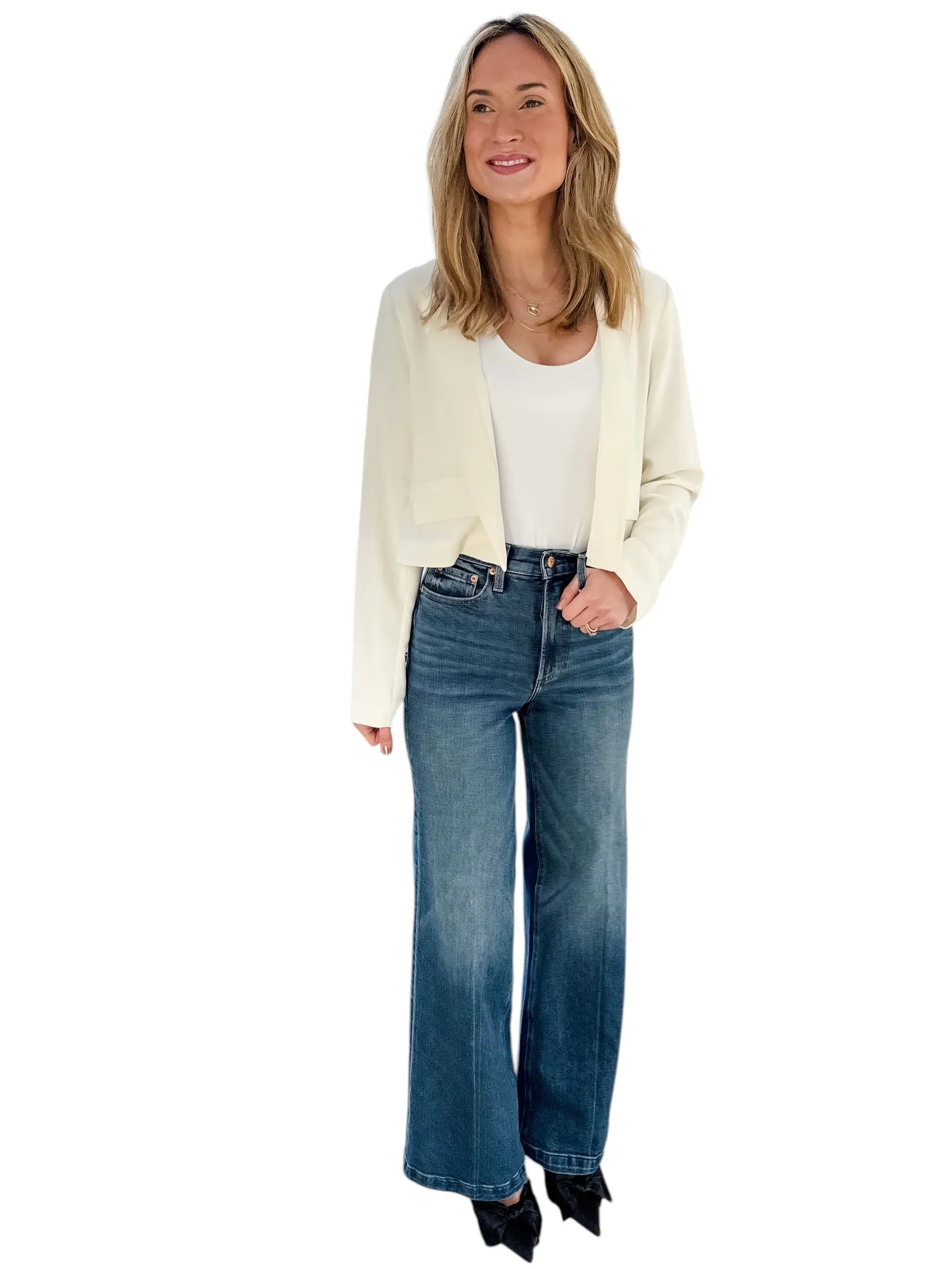 Serena Blazer in White by Steve Madden