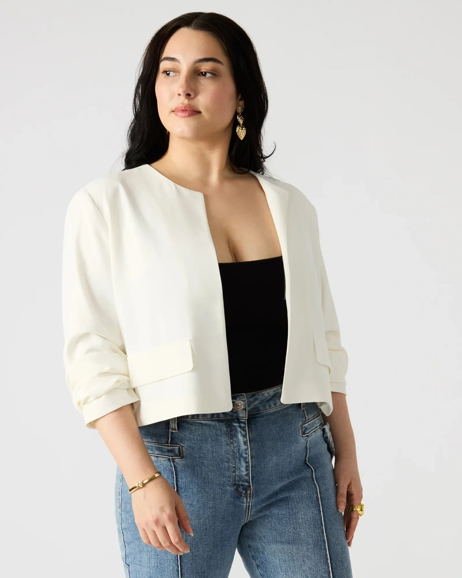 Serena Blazer in White by Steve Madden