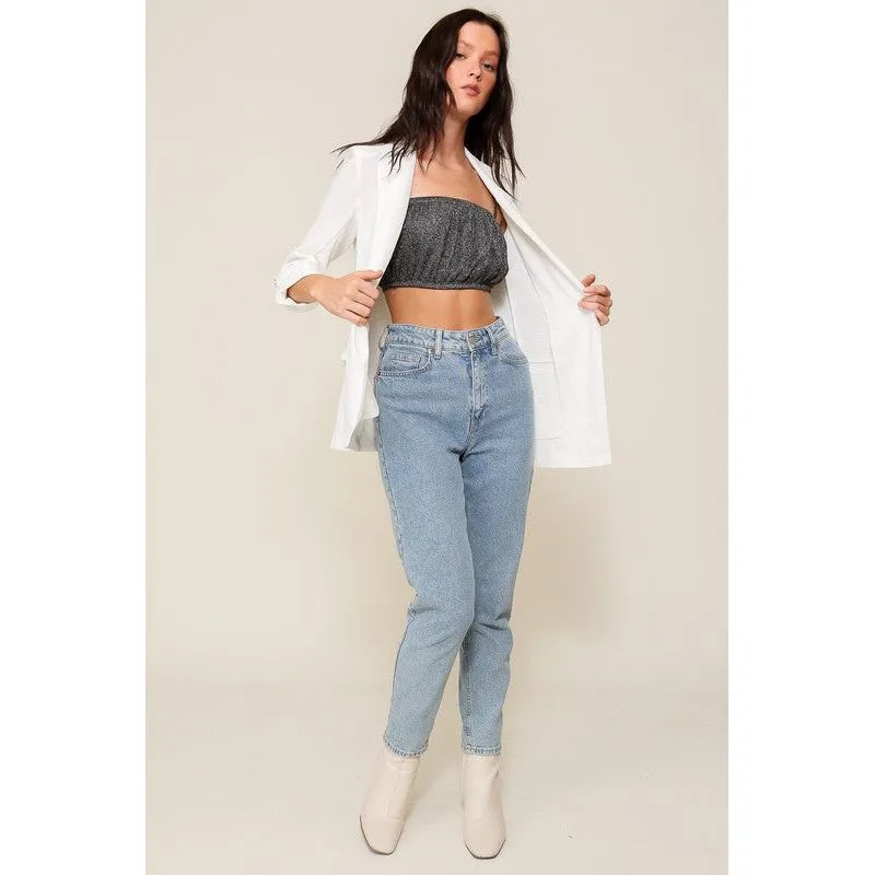 Shine Bright Oversized Blazer - Ivory