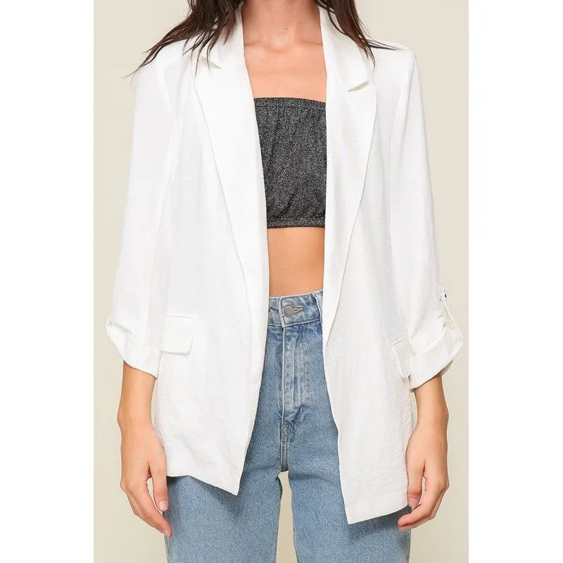 Shine Bright Oversized Blazer - Ivory