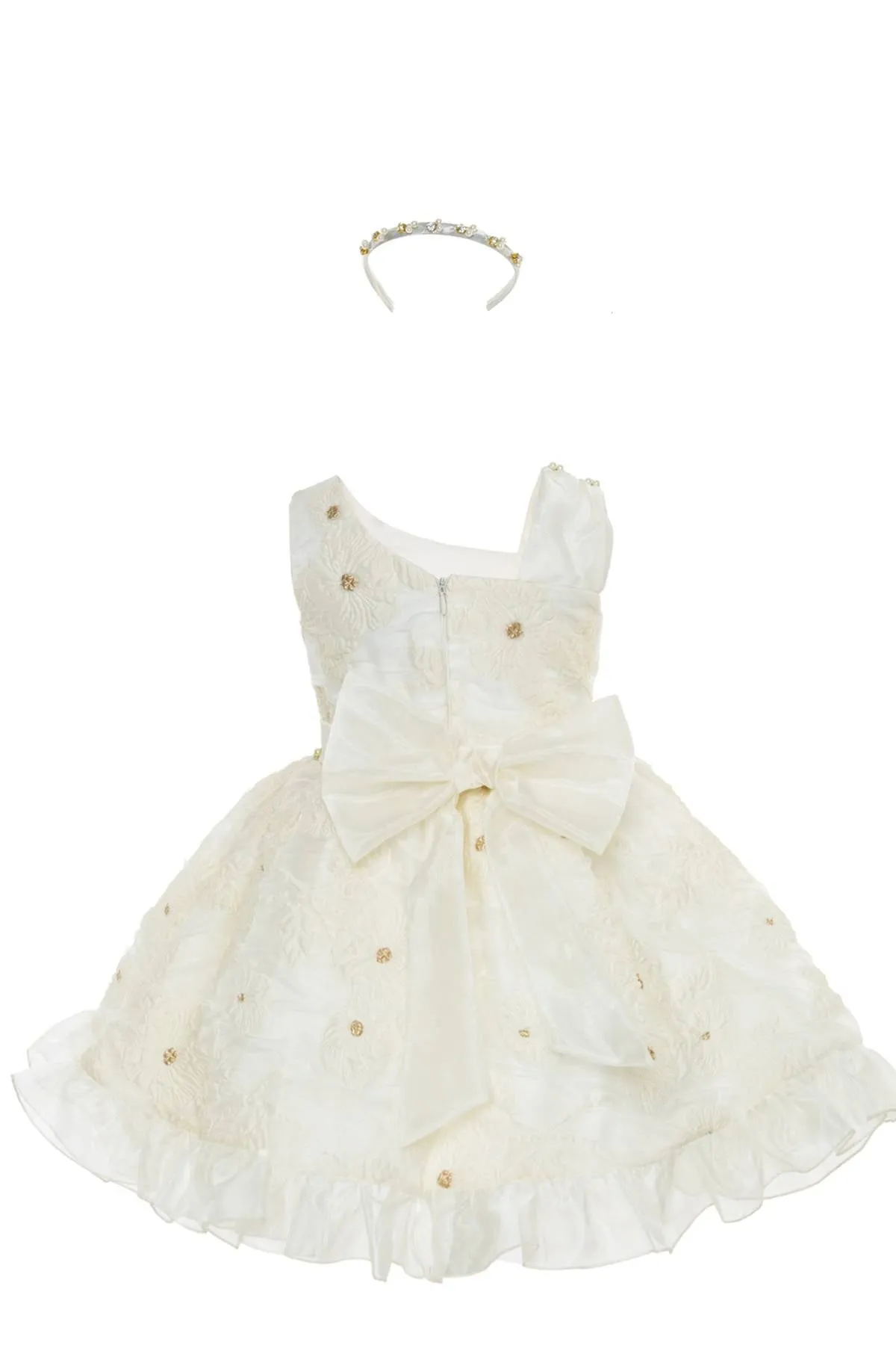 Shoulder Strap Knee Length Flower Girl Dress