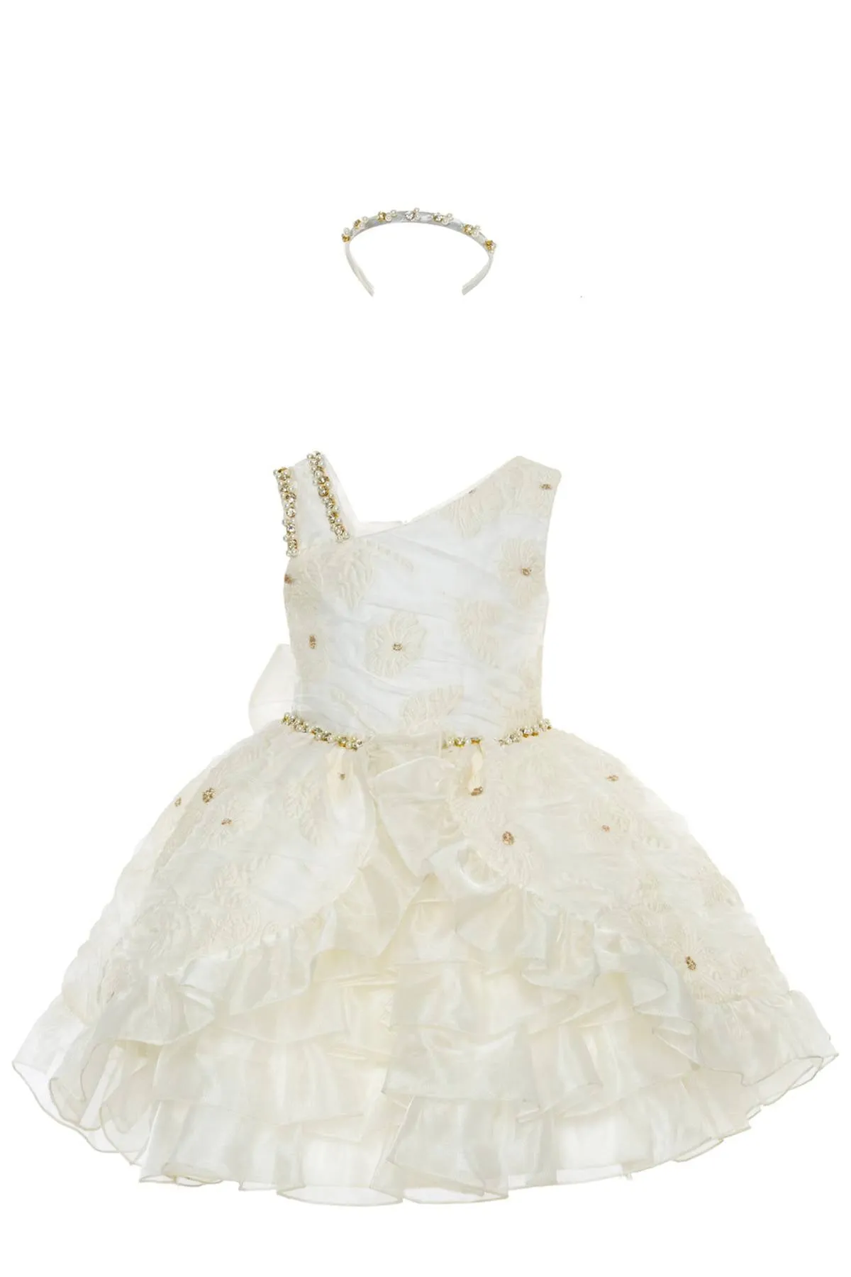 Shoulder Strap Knee Length Flower Girl Dress