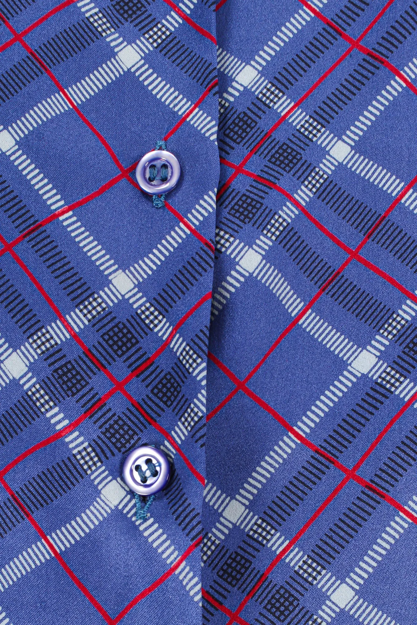 Silk Plaid Print Blouse