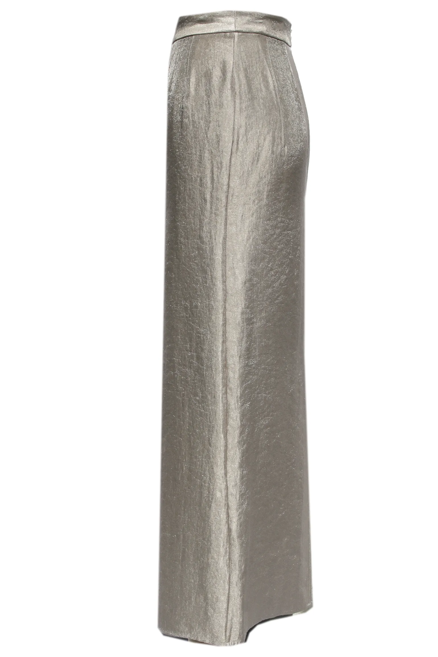 Silver Lamé Pencil Skirt