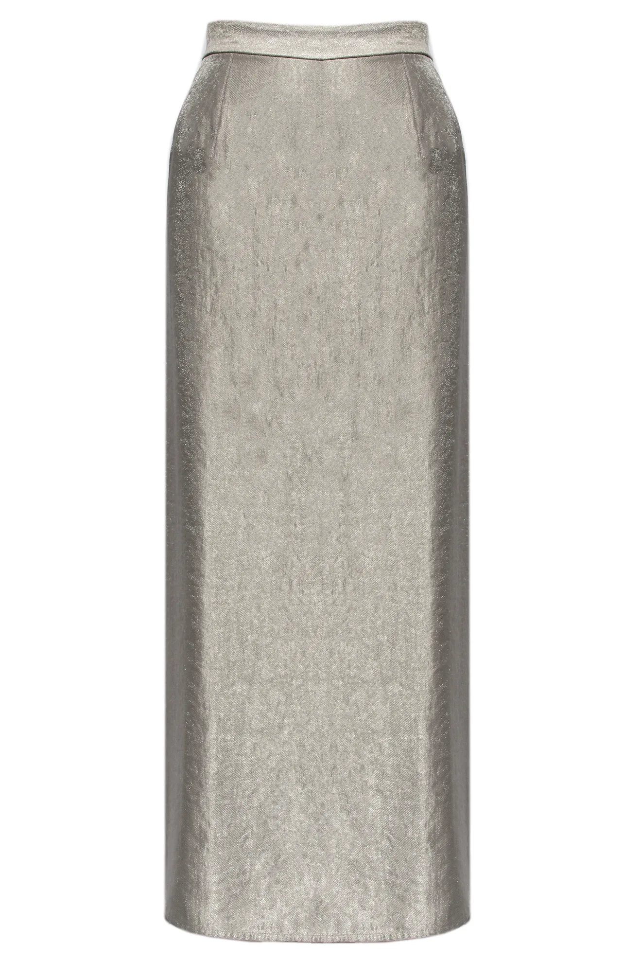 Silver Lamé Pencil Skirt