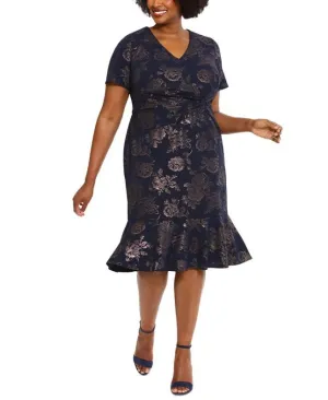 Size 20W London Times Navy/Rose Mother of Bride Dress