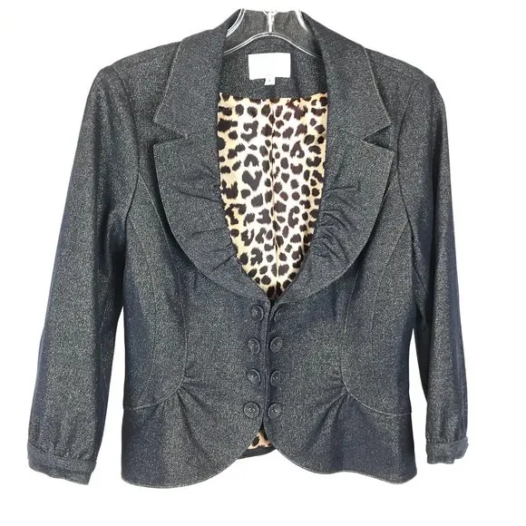 Size 6 Alberto Makali Metallic Sheen Blazer Jacket