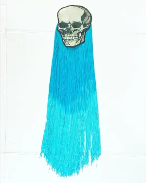 Skull Appliqué with Blue Ombre Fringe