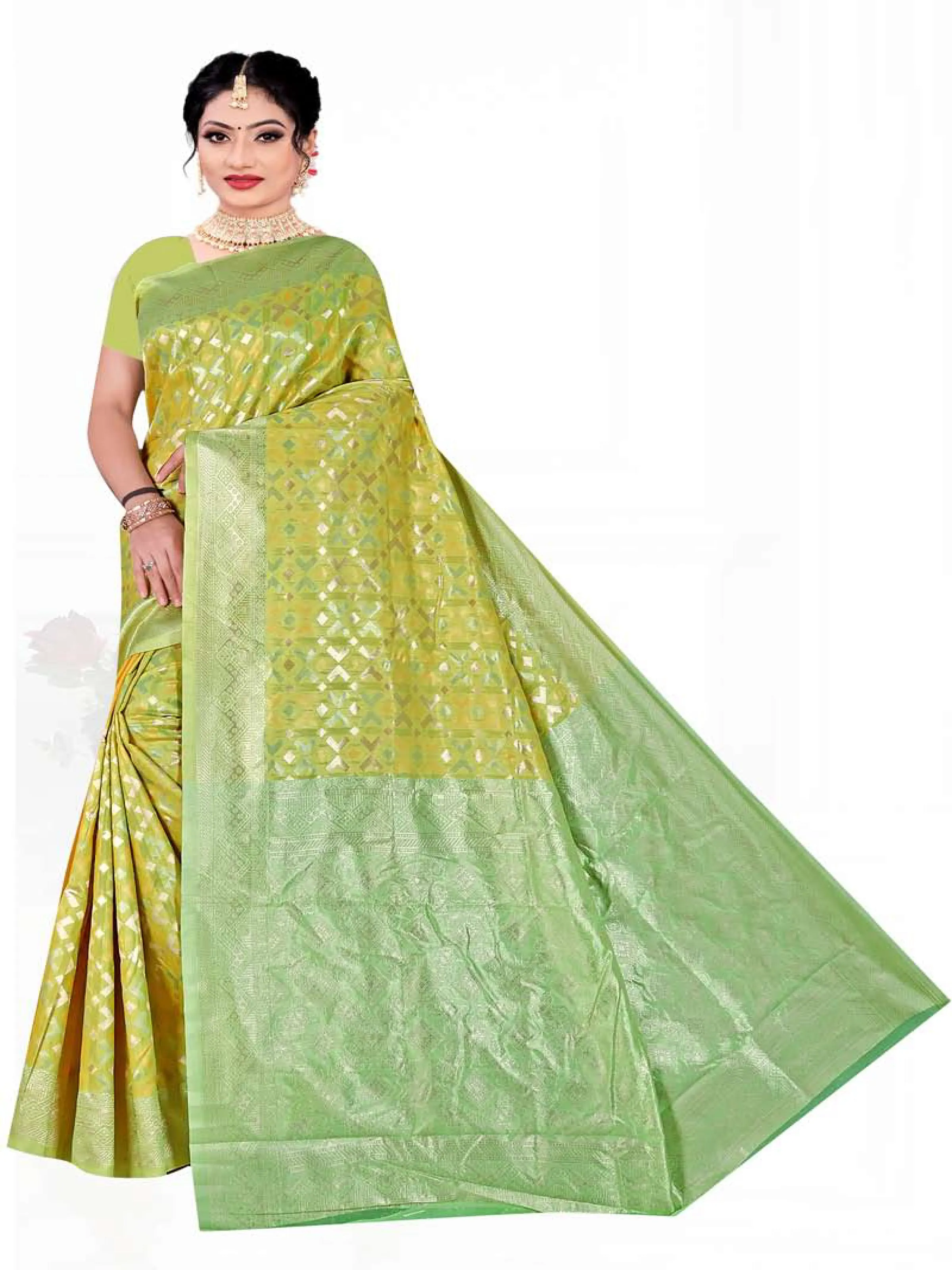 Sky Blue Soft Jute Silk  saree