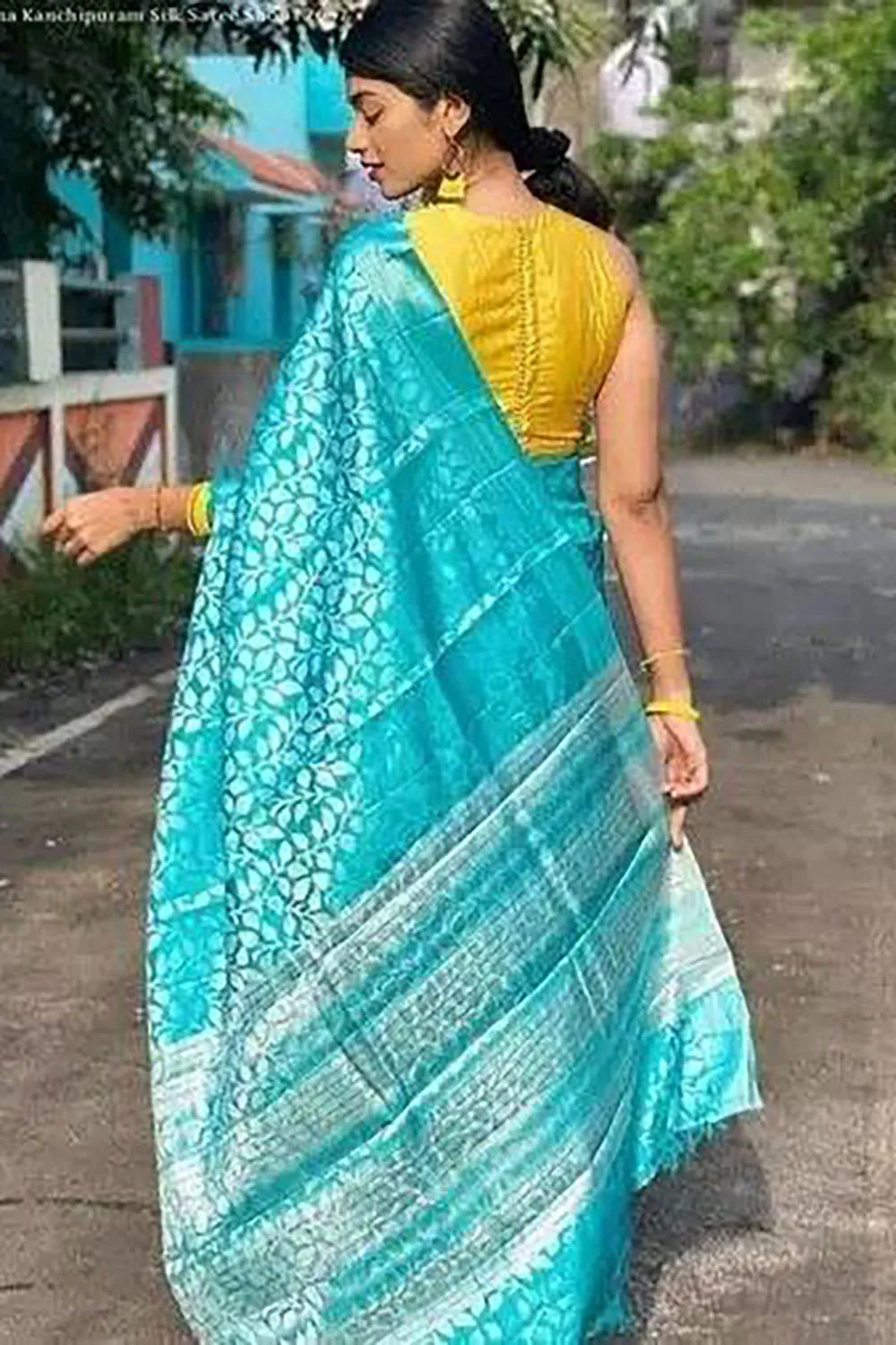 Sky Blue Soft Silk Saree With Zari Weaving Work