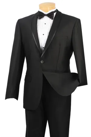 Slim Fit 2 Piece Tuxedo Shawl Lapel (Black) SSH-1