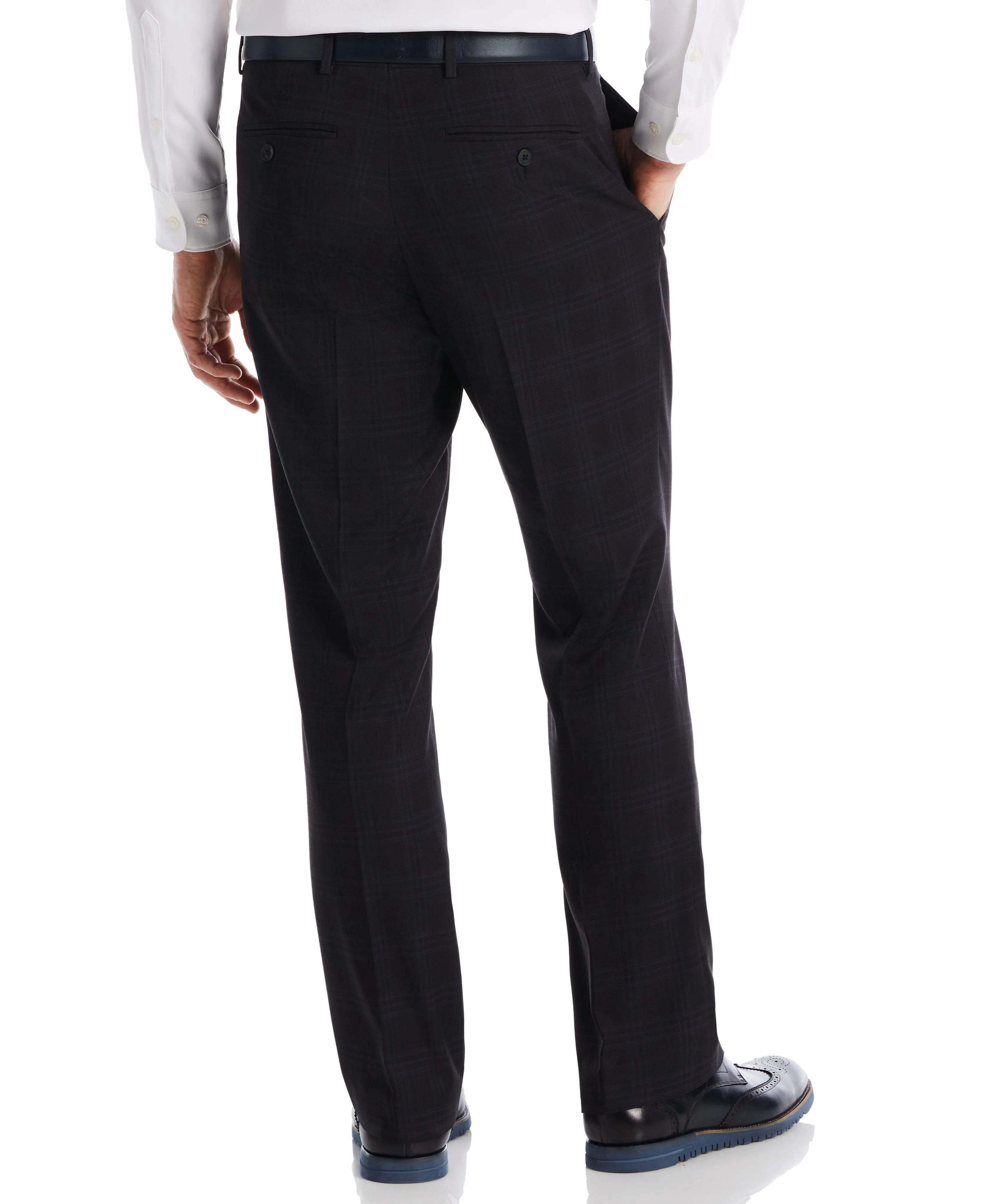Slim Fit Two Tone Plaid Suit Pant
