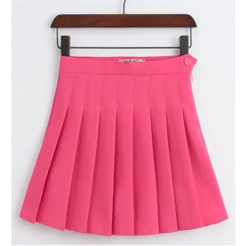 Solid Pleated Mini Skirt