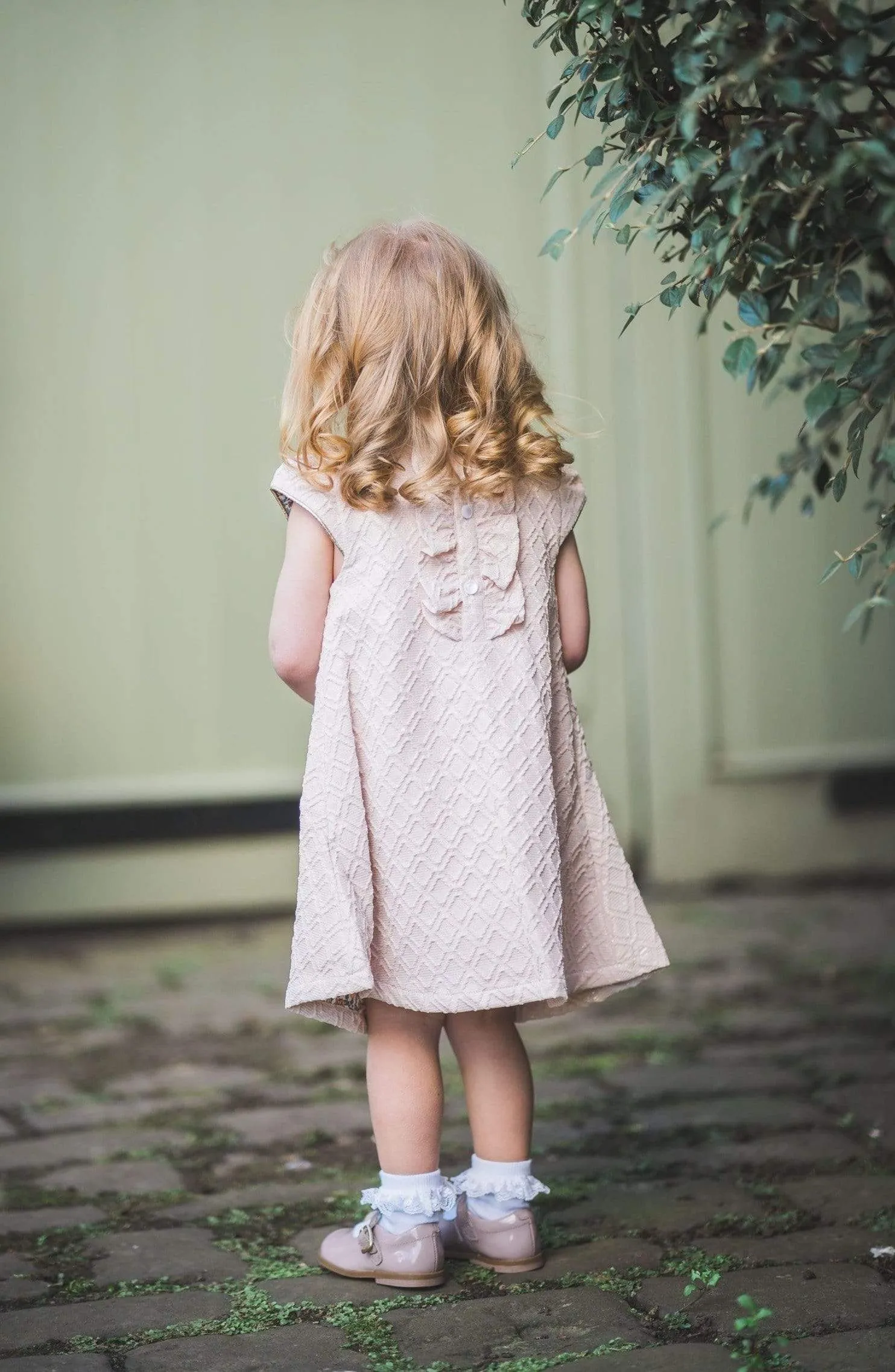 Sophie: Blush brocade A-line dress