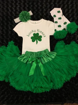 St Patrick's Day Green Pettiskirt Outfit, Shamrocks
