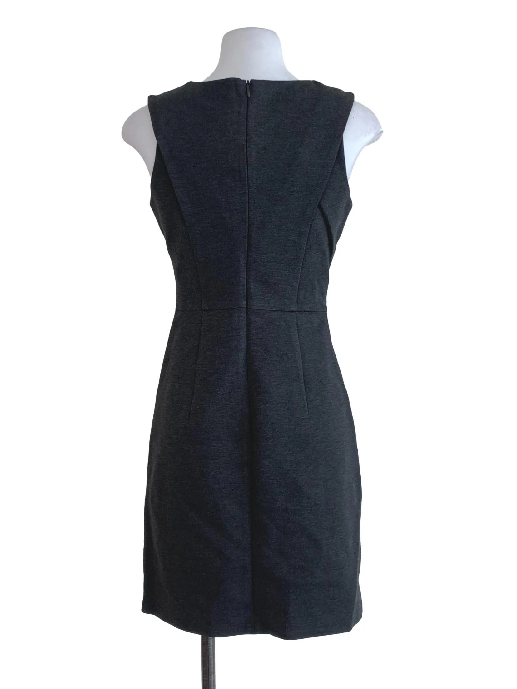 Stone Grey Plain Sheath Dress