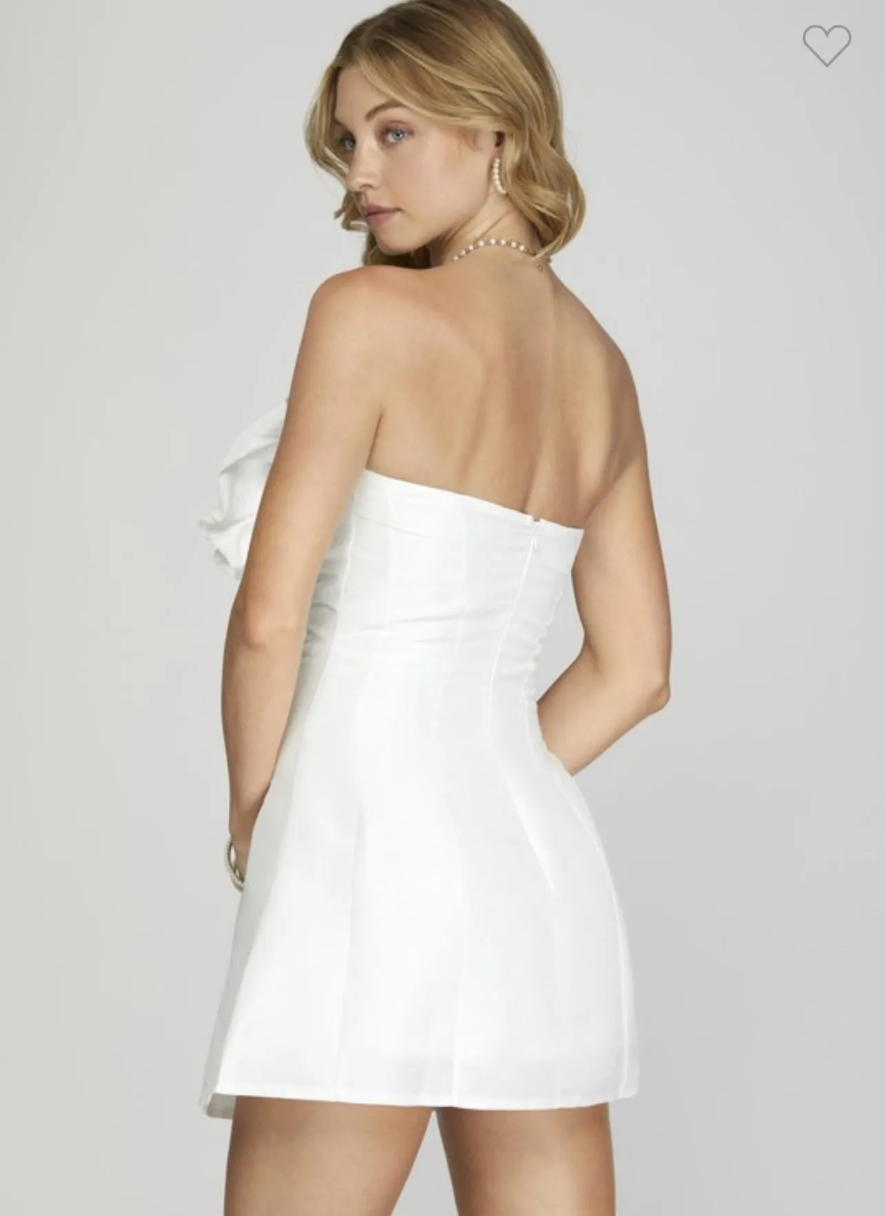 Strapless A Line Bow Mini Dress