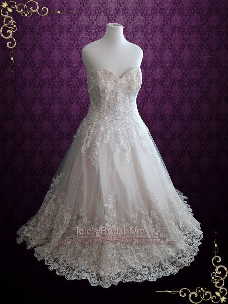 Strapless Lace Wedding Dress | Margaret