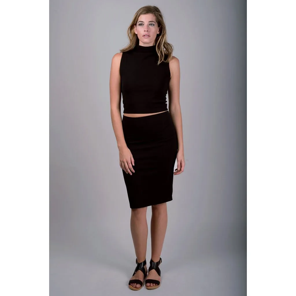 Stretch Pique Pencil Skirt