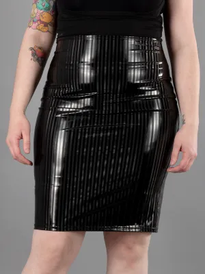 Striped PVC Pencil Skirt