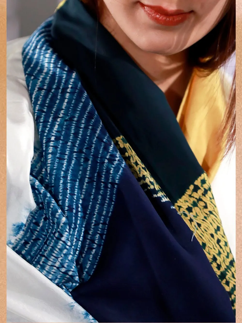Studio Medium   I   Colour Blocked Silk Saree Shibori Pallav