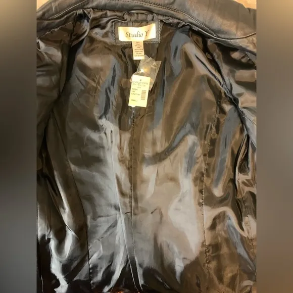 Studio Y Black LeatherNWT Women’s Jacket/Blazer size Small!